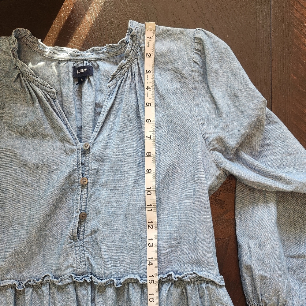 J. Crew Blue Long Sleeve Dress - Picture 13 of 14